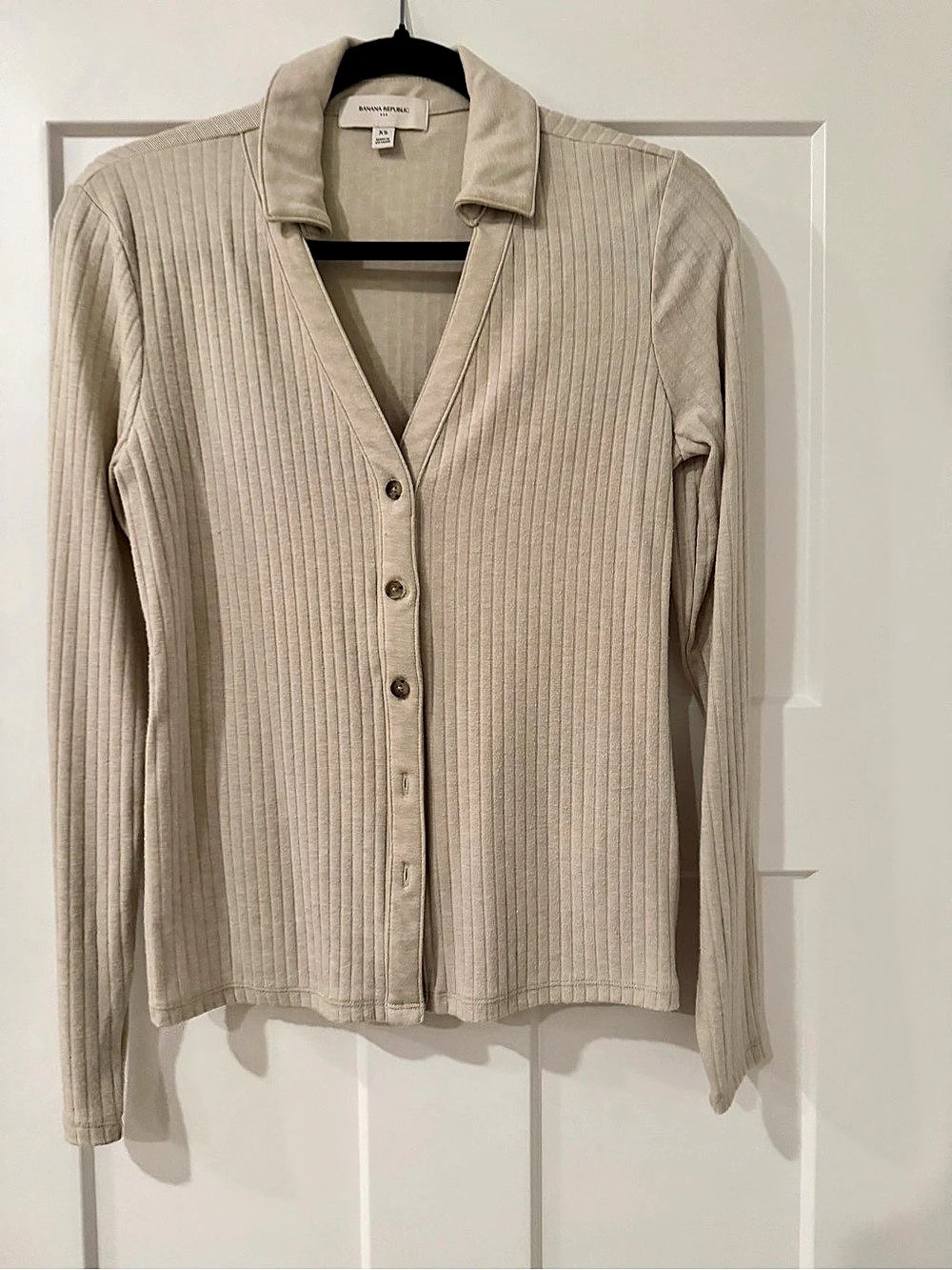 Banana Republic Ribbed Cardigan in Beige Size XS Like New